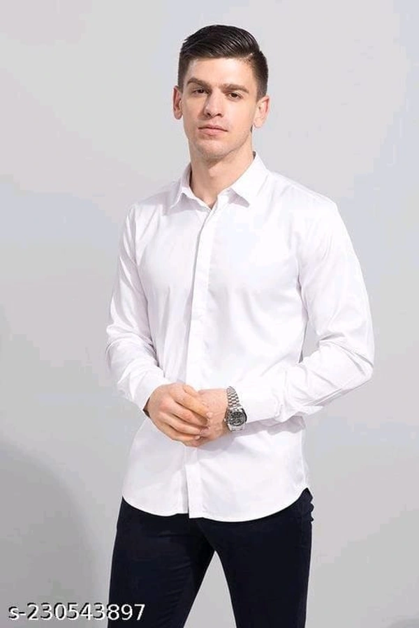 Mens Plain White Shirt - XXL, White, FREE DELIVERY