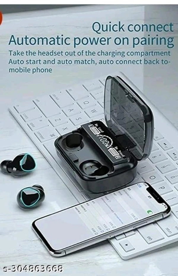 M10 Premium TWS Bluetooth 5.1 Noise Canceling Earbuds - Black, FREE DELIVERY