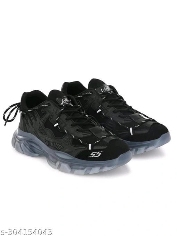 Knoos Mens Casual Shoes  Sneakers For Men - IND-6, Black, FREE DELIVERY