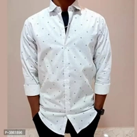 Regular Fit Casual Shirt - XL, White, FREE DELIVERY