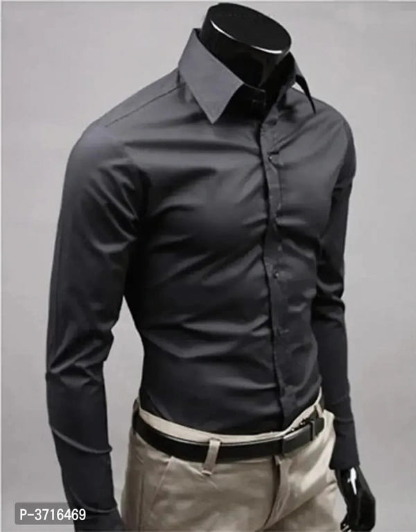 Men's Black Cotton Solid Long Sleeves Regular Fit Formal Shirt - 2XL, Black, FREE DELIVERY