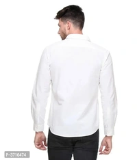 Shirt For Men Stylish Latest Cotton Plain  - L, White, FREE DELIVERY