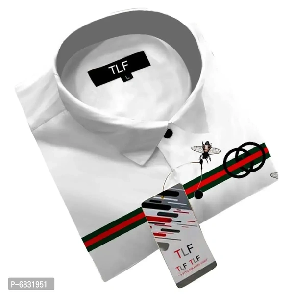 Party Wear Plycotton Shirt For Men - M, White, FREE DELIVERY