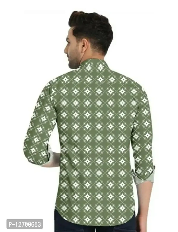 Party Wear Cotton Shirt For Men - M, Green, FREE DELIVERY