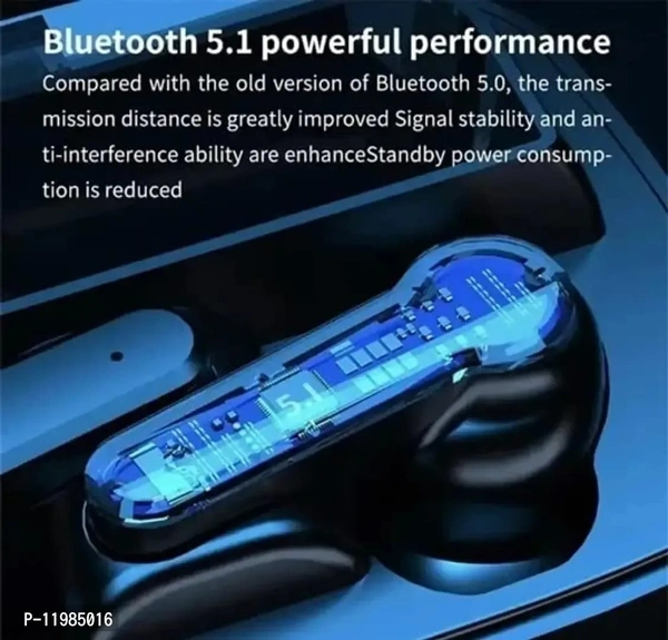 M19 Wirless Earbuds TWS 5.1 Large Screen Dual LED Digital Touch Bluetooth Headphones  - Black, FREE DELIVERY