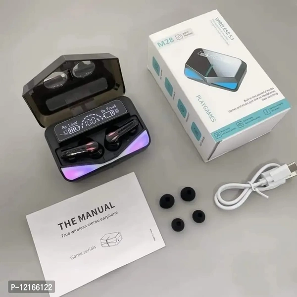 M28 Wirless Earbuds TWS Bluetooth 5.1 Gaming Earphones - Black, FREE DELIVERY