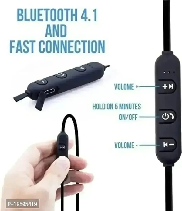 Bluetooth Wirless Earphones With IPX5 Sweat Resistant Black - Black, FREE DELIVERY