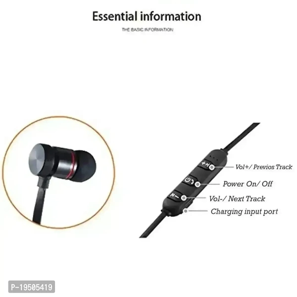 Bluetooth Wirless Earphones With IPX5 Sweat Resistant Black - Black, FREE DELIVERY