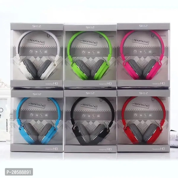 SH-12 Wirless Bluetooth Over the Ear Headset With Mic - FREE DELIVERY