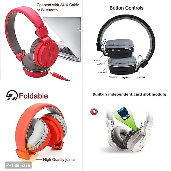 SH-12 Wirlesss Bluetooth Over the Ear  Headset with Mic - FREE DELIVERY