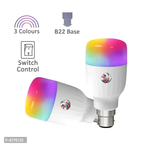 3A Bright 9 Watt B22 Bullet 3 Colour in 1 LED Bulb (Red/Blue/Pink) Pack of 1 - FREE DELIVERY