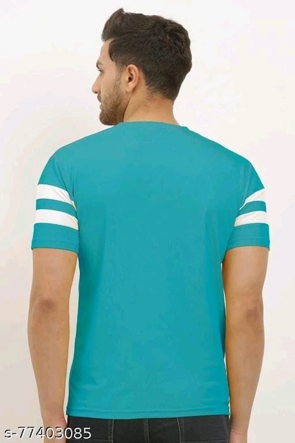 Mens Stylish Striped Round Neckband T-shirt - XXL, FREE DELIVERY