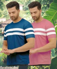 Men Half T-shirt Cotton Blend  - L, FREE DELIVERY