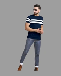 Reliable Cotton Striped T-shirt - L, FREE DELIVERY