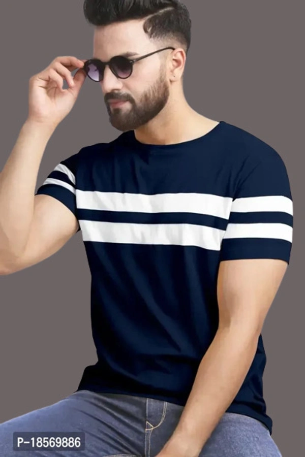 Cotton Blend Colourblocked Round Neck Tees For Men -Pack Of 2  - S, FREE DELIVERY