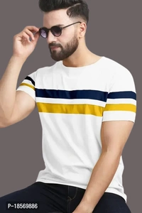 Cotton Blend Colourblocked Round Neck Tees For Men -Pack Of 2  - S, FREE DELIVERY