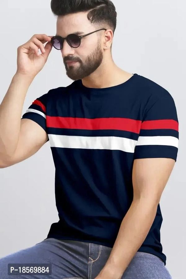 Cotton Blend Coloured Round Neck Tees For Men-Pack Of 2 - L, FREE DELIVERY