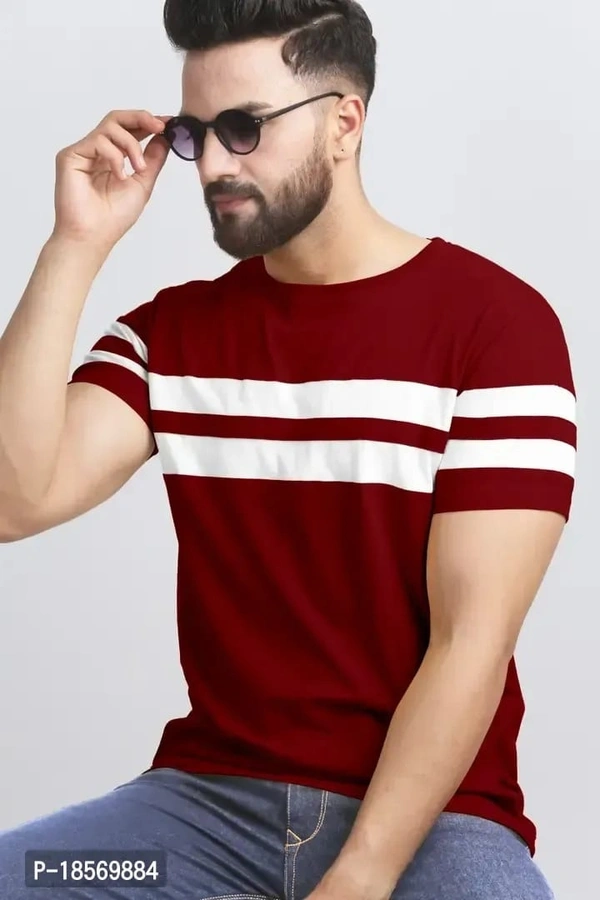 Cotton Blend Coloured Round Neck Tees For Men-Pack Of 2 - L, FREE DELIVERY