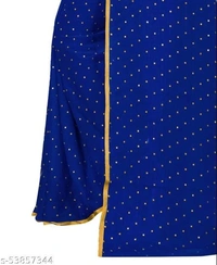 Foil Print Navy Blue Coloured chiffon Lace Bordered Saree - Navy Blue, FREE DELIVERY
