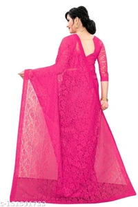 Saree Pink Saree Brasso Net - Pink, FREE DELIVERY
