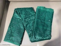 Brasso Net Green Beads & Stone Saree With Blouse - Green, FREE DELIVERY