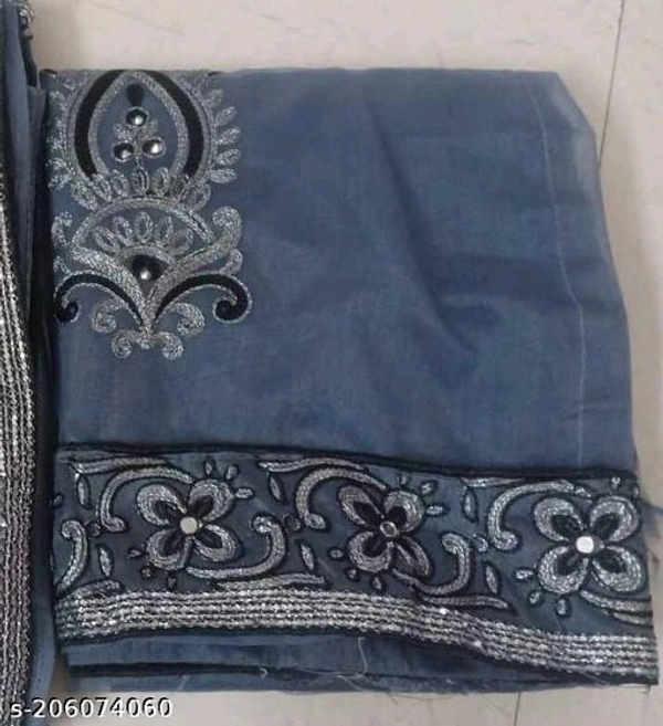 Super Net Black Lace Border Saree With Blouse - Black, FREE DELIVERY