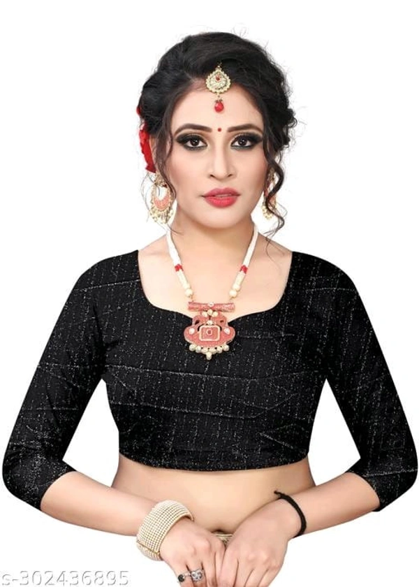 Brasso Net Jecquarted Flower Moti - Black, FREE DELIVERY