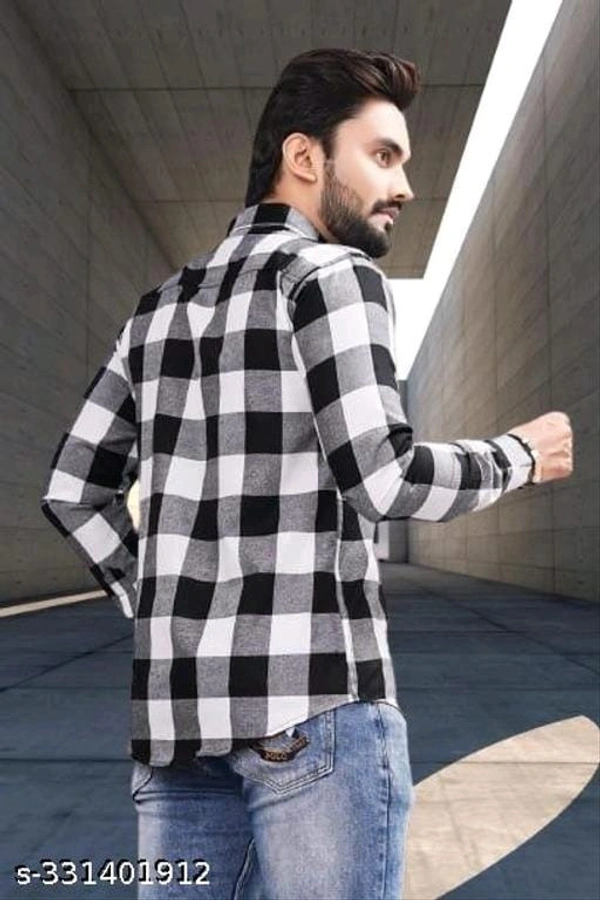 Black and White Checks Casual Wear Formal Shirt - XL, FREE DELIVERY