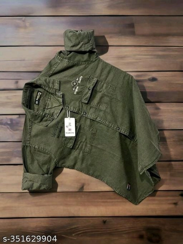Men Casual Double Pocket Printed Shirts - S, FREE DELIVERY