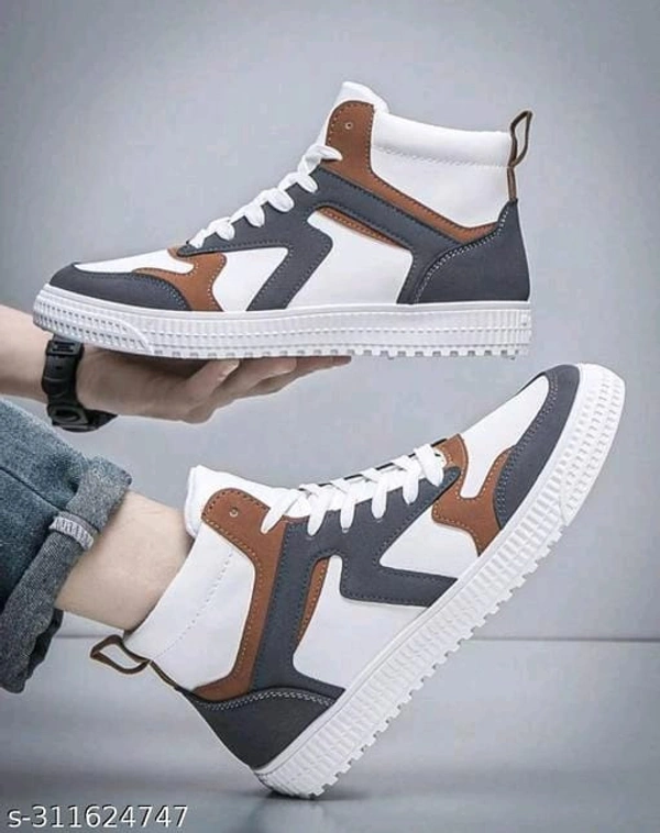Casual Shoes For Men White Grey Camel Shoes  - IND-6, FREE DELIVERY