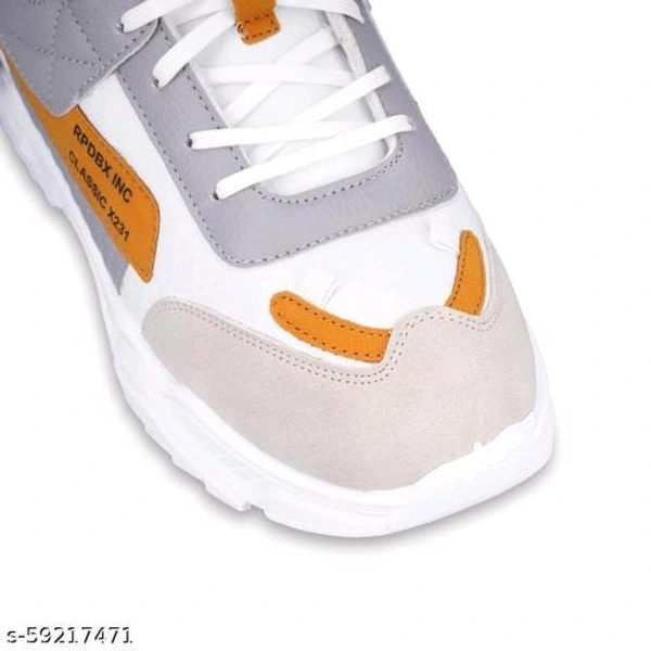Men White-Orange Casual Shoes - IND-8, FREE DELIVERY