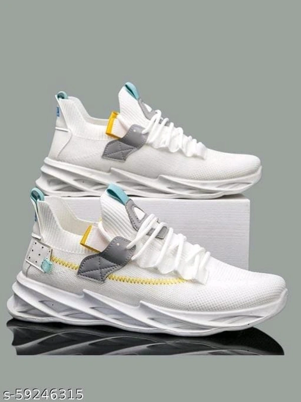 White Woven Design Sneakers For Men - IND-7, FREE DELIVERY