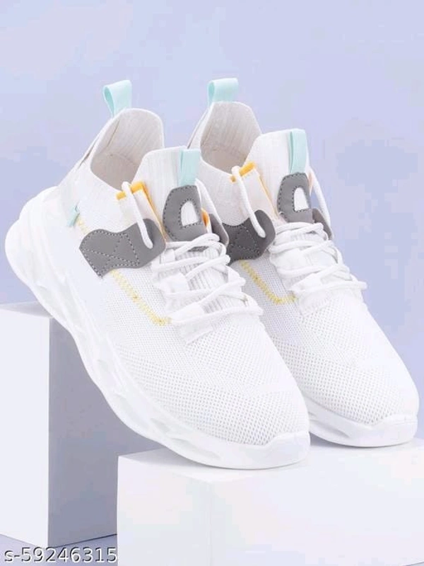 White Woven Design Sneakers For Men - IND-7, FREE DELIVERY