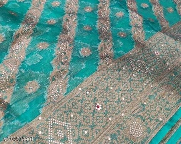Organza Stone Work Saree - FREE DELIVERY