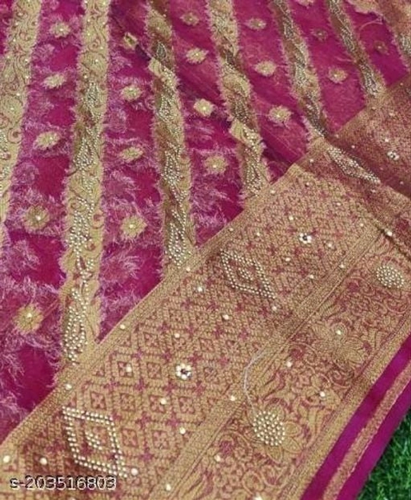 Stone Work Saree - FREE DELIVERY