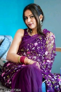 Designer Net Saree With All Over Work  - FREE DELIVERY