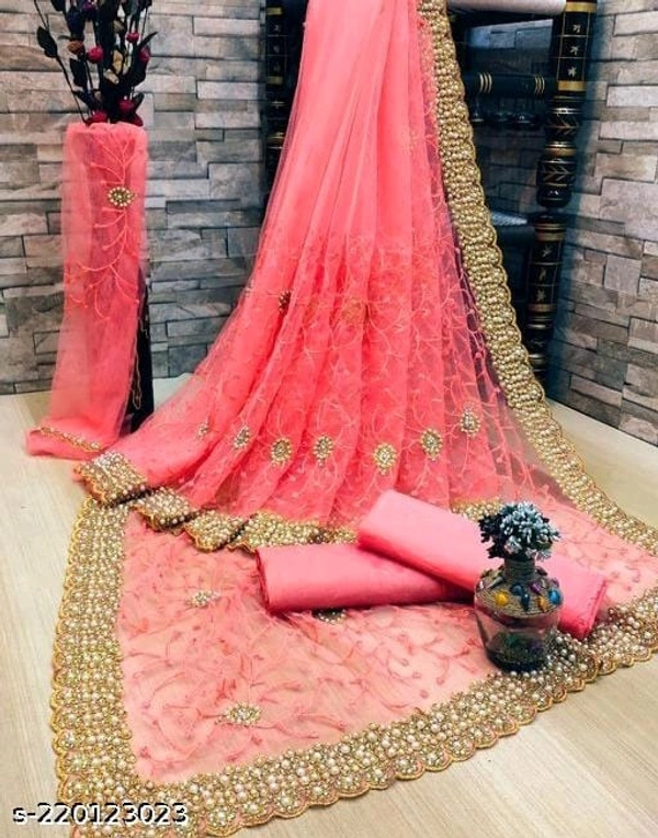 Trending Fancy Designer Self Designed Saree - FREE DELIVERY