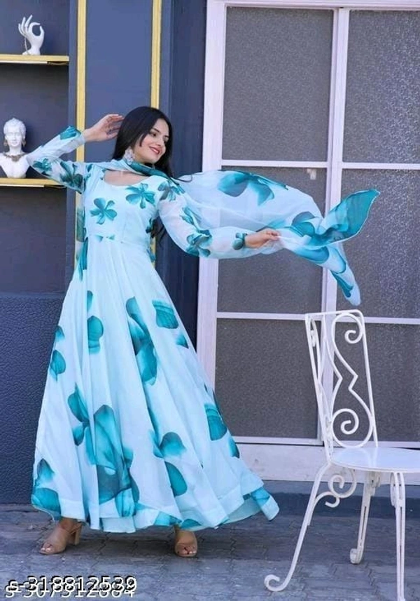 Classic Women Floral Printed Kurti With Dupatta - XL, FREE DELIVERY