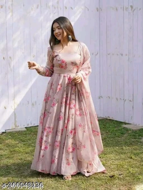 Georgette Gown For Women With Dupatta - XXL, FREE DELIVERY