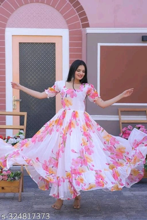 Women Printed Gown - L, FREE DELIVERY