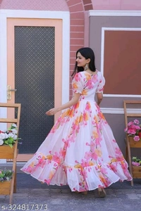 Women Printed Gown - L, FREE DELIVERY
