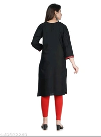 Rayon Solid Black Kurti For Women and Girls - M, FREE DELIVERY