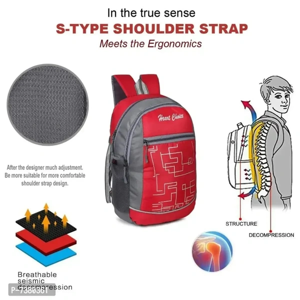 Awesome College School Travel Office Bag - Red, FREE DELIVERY