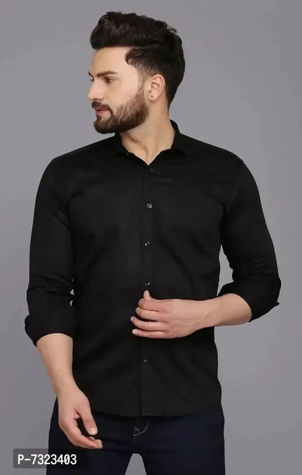 Black Cotton Solid Casual Shirts For Men - S, FREE DELIVERY
