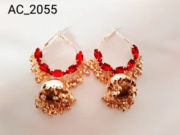HR COSMETIC Fashion Fa Red Colour Earrings Set - EARRING, Red