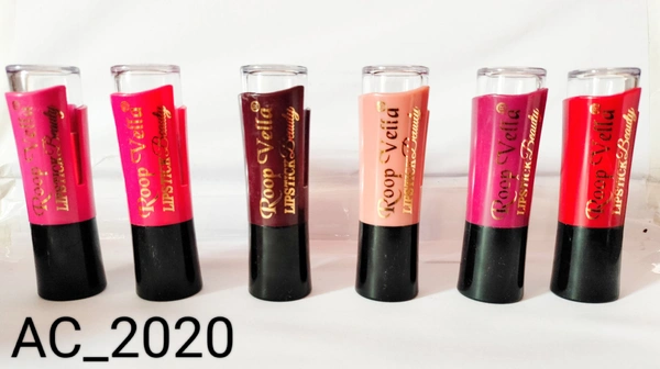 HR COSMETIC Roop Vella Lipstick Pack Of 6 (PINK, RED, BROWN, PEACH, PURPLE, MAROON) - LIPSTICK, PINK RED BRWON PEACH PURPLE MARO