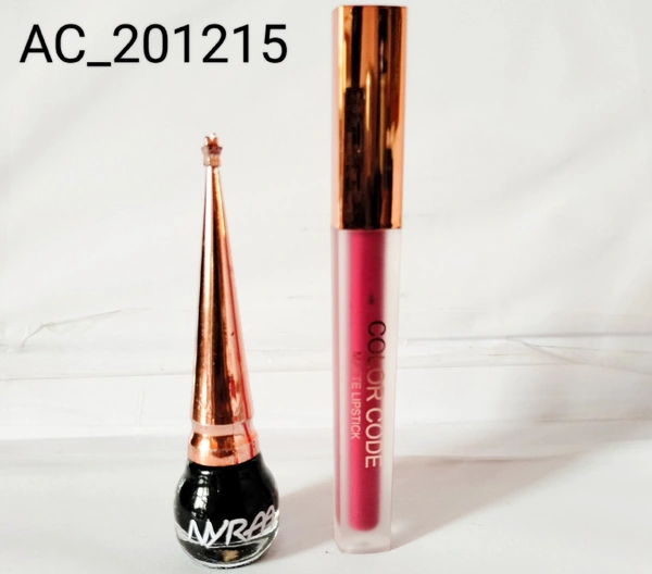 HR COSMETIC Makeup Black Colour Eyeliner And Red Colour Pack Of 2  - EYELINER LIPSTICK, Black Red