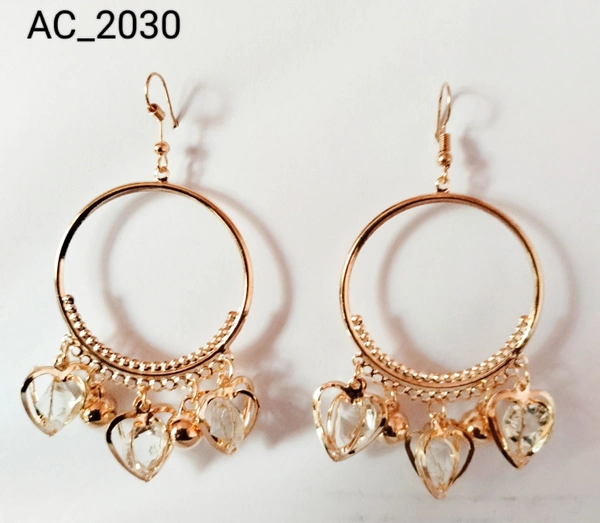 HR COSMETIC FASHION FA ARTIFICAL DIAMOND STONE PACK OF 1 Diamond Alloy Earring Set - EARRING, GOLD