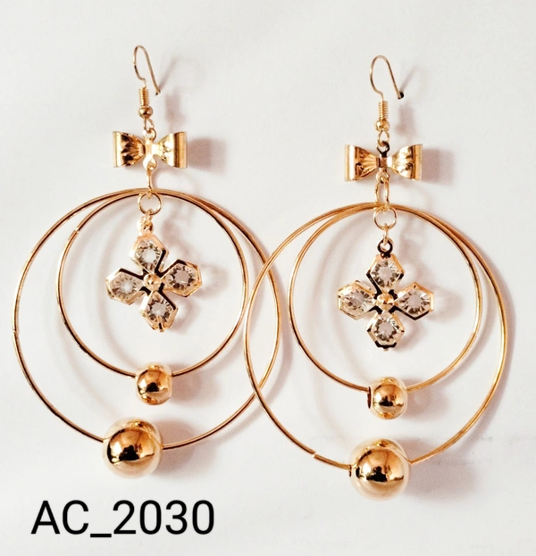 FASHION FA ARTIFICAL STONE WORK EARRING SET - FREE SIZE, GOLD