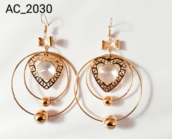 FASHION FA ARTIFICAL STONE WORK EARRING SET - FREE SIZE , GOLDEN